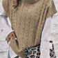 Cable Knit Turtleneck Batwing Sleeve Sweater