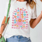Floral Guitar NASHVILLE Slogan Graphic T Shirt
