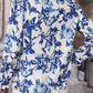 Floral Print Notched Neck Elegant Blouse