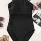 Mesh Splicing Adjustable Straps One Piece Swimsuit