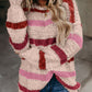 Striped Popcorn Knit Sweater