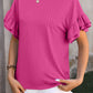 Ruffle Sleeve Textured Top