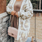 Plus Size Leopard Pattern Cardigan