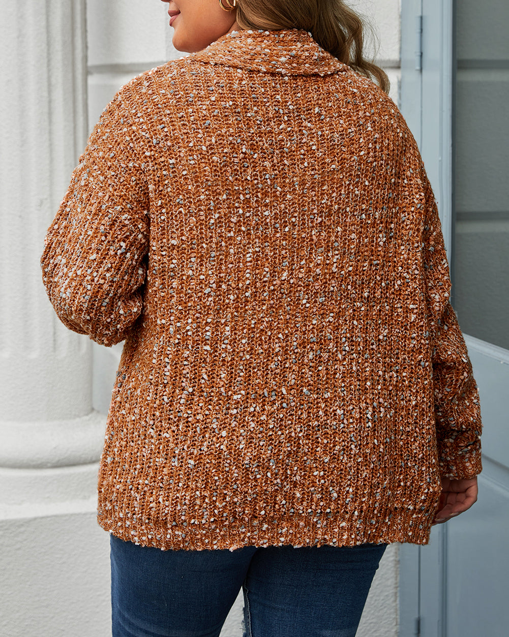 Open Front Knit Plus Size Cozy Cardigan