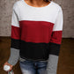 Stylish Colorblock Splicing Stripes Top