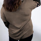 Leopard Colorblock Patchwork V-Neck Loose Sleeve Knit Top