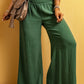 Smocked Waist Crinkled Wide Leg Pants