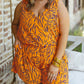 Plus Size Tiger Print Sleeveless V Neck Romper
