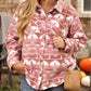 Plus Size Aztec Print Chest Pocket Shacket