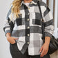 Plus Size Checkered Button-Up Shacket