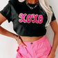 xoxo Glitter Chenille Graphic Valentines T-shirt