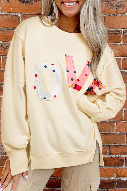 LOVE PATCH Graphic Oversized Sweatshirt