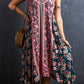 Bohemian Floral Patchwork Print Long Sundress