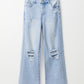 Vintage Light Wash Distressed Flare Jeans