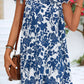 Floral Ruffled Cap Sleeve Tied Neck Mini Dress