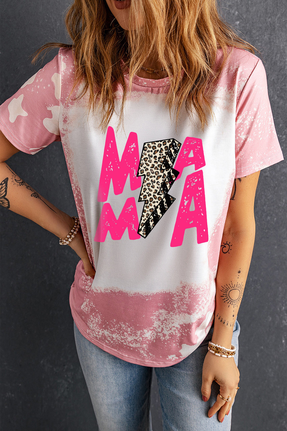 MAMA lightening Printed Short Sleeve T-Shirt