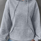 Lattice Textured Kangaroo Pocket Drawstring Hoodie