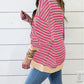 Stripe Casual Stripe Colorblock Drop Shoulder Oversize Sweatshirt
