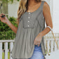 Gray Thermal Knit Panel Babydoll Tank Top