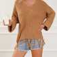 Tasseled Hem Knit Baggy Sweater