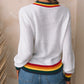 Merry & Bright Colorful Stripes Trim Sweater
