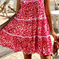 Leopard Print Lace Trim Flared Sundress