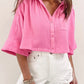 Half Sleeves Crinkled Cropped Shirt