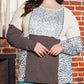 Plus Size Leopard Waffle Ribbed Knit Patchwork Top