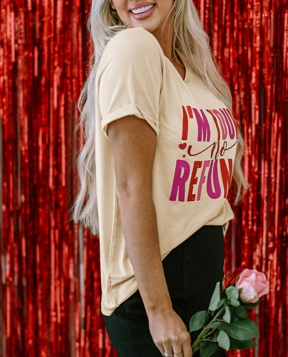 I'm Yours No Refunds Crew Neck Graphic Tee