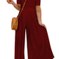 Short Sleeve Bodice Flowy Wide Leg Jumpsuit