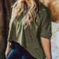 Plus Size Ripped Half Sleeve Blouse
