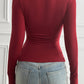 Solid Color Mesh Patchwork Long Sleeve Slim Top