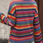 Multicolor Jacquard Geo Long Sleeve T Shirt