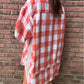 Oversized Plaid Puff Sleeve Round Hem Shirt Dress