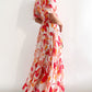 Short Puff Sleeve Floral Tiered Maxi Dress