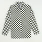 Checkerboard Printed Drop Shoulder Loose Casual Shirt