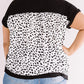 Plus Size Cheetah Back Rolled Cuffs T-shirt