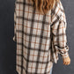 Oversized Plaid Pattern Shacket with Slits