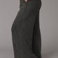 Mineral Washed Drawstring Retro Wide Leg Pants