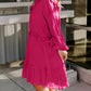 Plus Size Ruffled Bubble Sleeve Dress