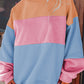 Colorblock Patchwork Drop Shoulder Sweatshirt