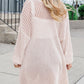 Hollowed Crochet Drop Shoulder Open Front Cardigan