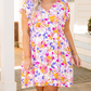 Floral V-Neck Ruffled Sleeve Plus Size Dress