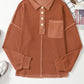 Waffle Exposed Seam Pocket Henley Sweatshirt