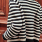 Black Contrast Striped Print Cardigan
