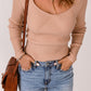 Nude Ribbed Slim Fit Knit Sweater