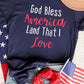 God Bless America Land That I Love Crewneck T Shirt