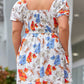 Floral Smocked Flared Plus Size Dress