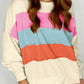 Colorblock Patchwork Crewneck Drop Shoulder Sweatshirt