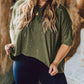 Plus Size Ripped Half Sleeve Blouse